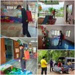 พ่นยาฆ่าเชื้อ ศพด.ในสังกัด อบต.ทาแม่ลอบ