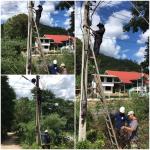 ซ่อมแซมไฟกิ่งถนน บริเวณหมู่ ๔ บ้านห้วยฮ่อมนอก (บ้านม่อนหินข